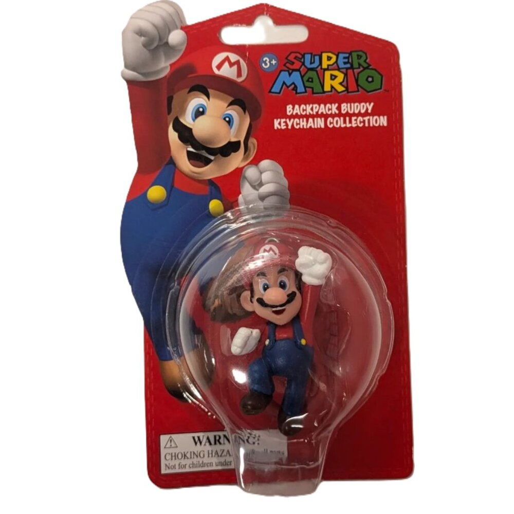 Super Mario Backpack Buddy Figure Keychain Clip